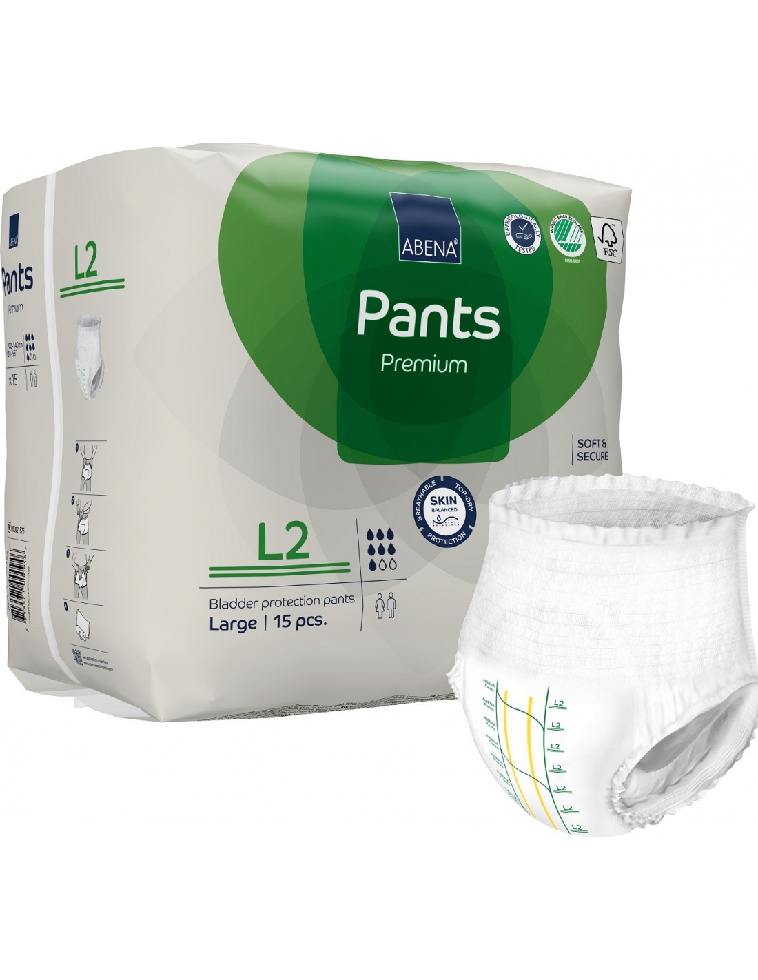Abena Pants L2, chilot incontinenta adulti 1900 ml - 15 buc