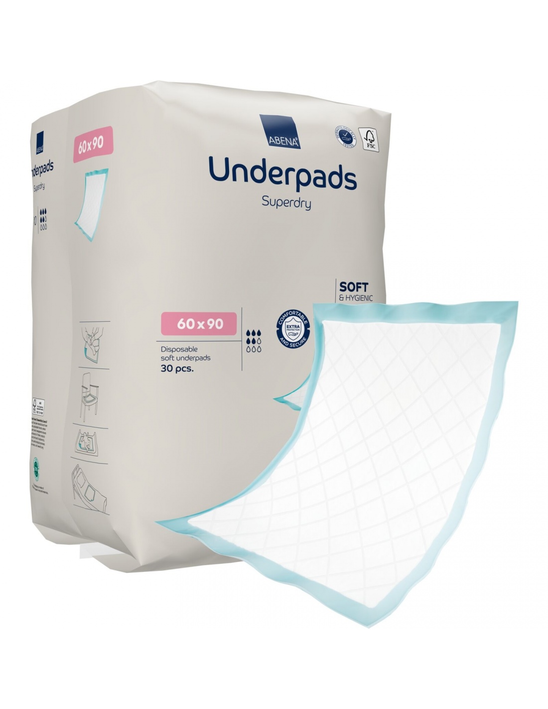 Abri Soft SuperDry 1000 ml - Aleze incontinenta 60 x 90 cm - 30 buc