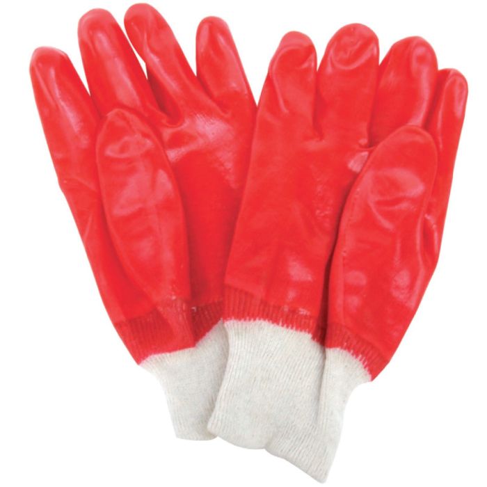 Manusi PVC antichimice, captusite cu bumbac, cu manseta textila, XL, 27 cm