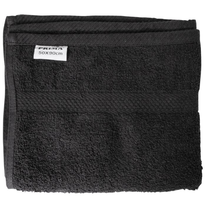 Prosop de baie PRIMA din bumbac 100%, negru, 50x90cm, 600g/m2