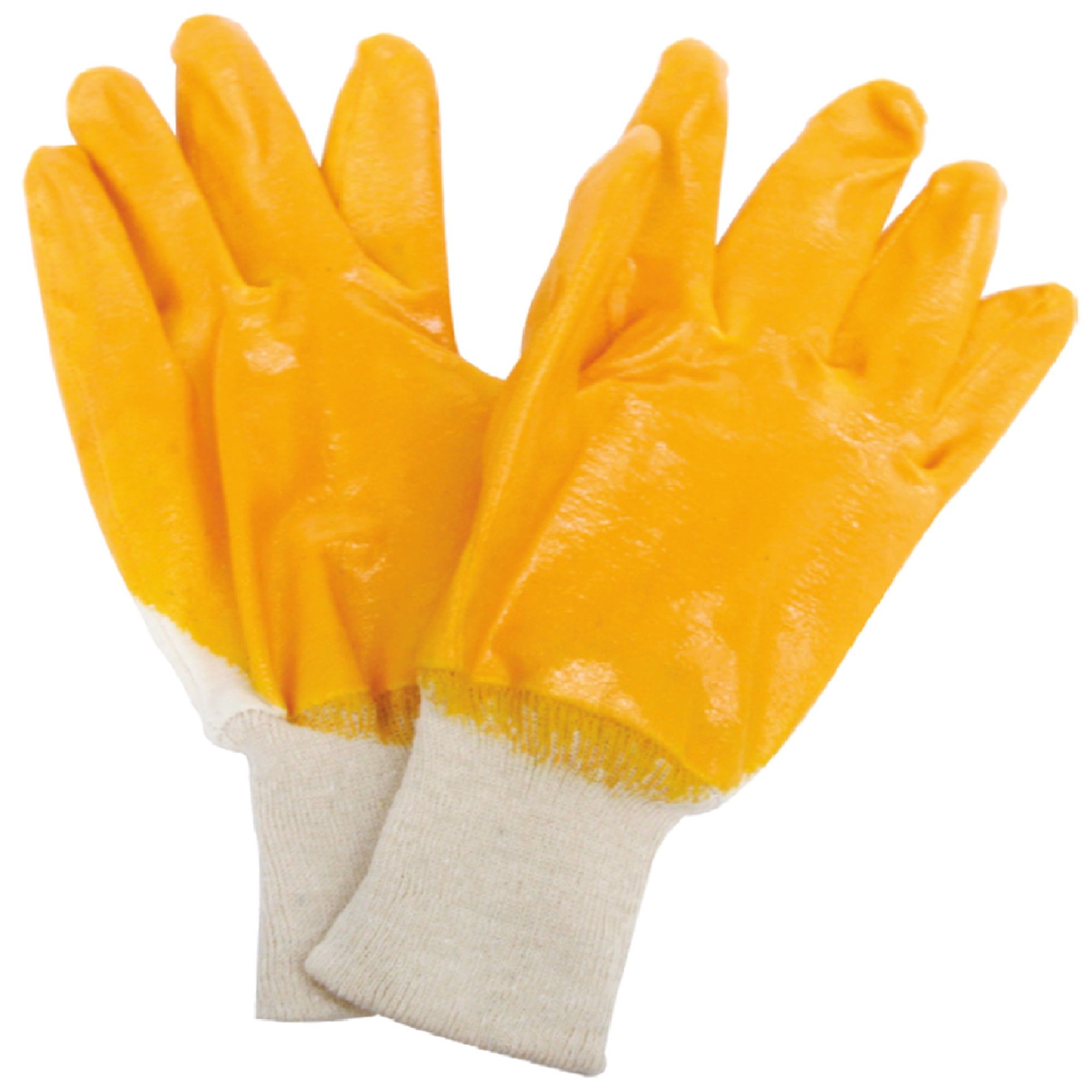 Manusi de protectie textile, 25cm, impregnate partial cu cauciuc, XL, galbene