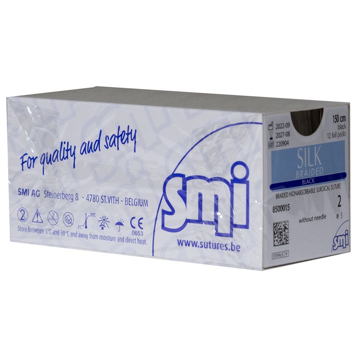 Sutura matase fara ac USP 2 150cm 12 buc/cutie
