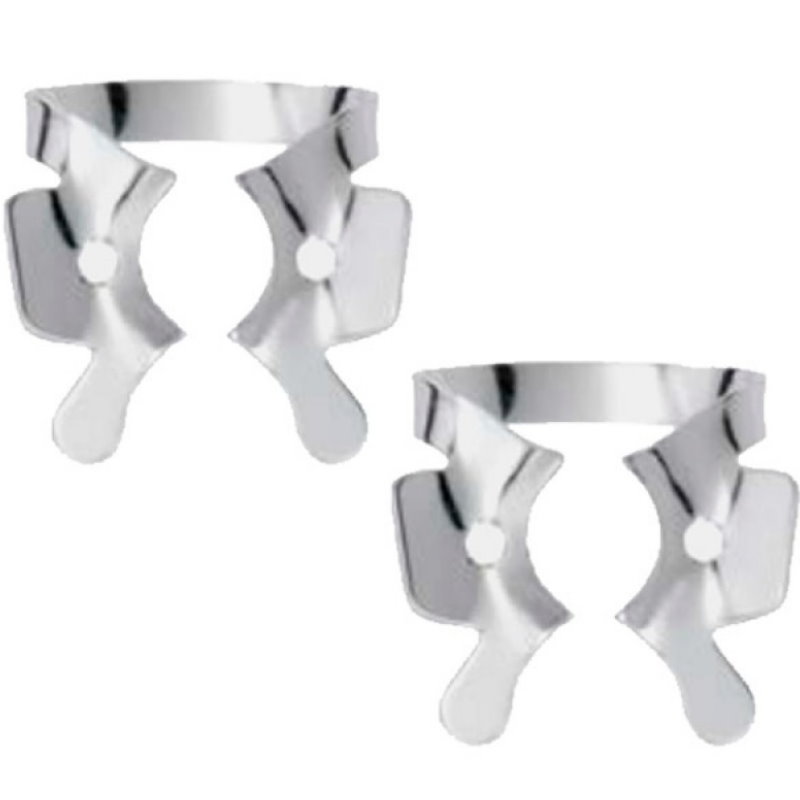 Cleme dentare pentru diga, cu aripioare, PRIMA, din inox, autoclavabile, diverse marimi pentru molari, premolari si frontali