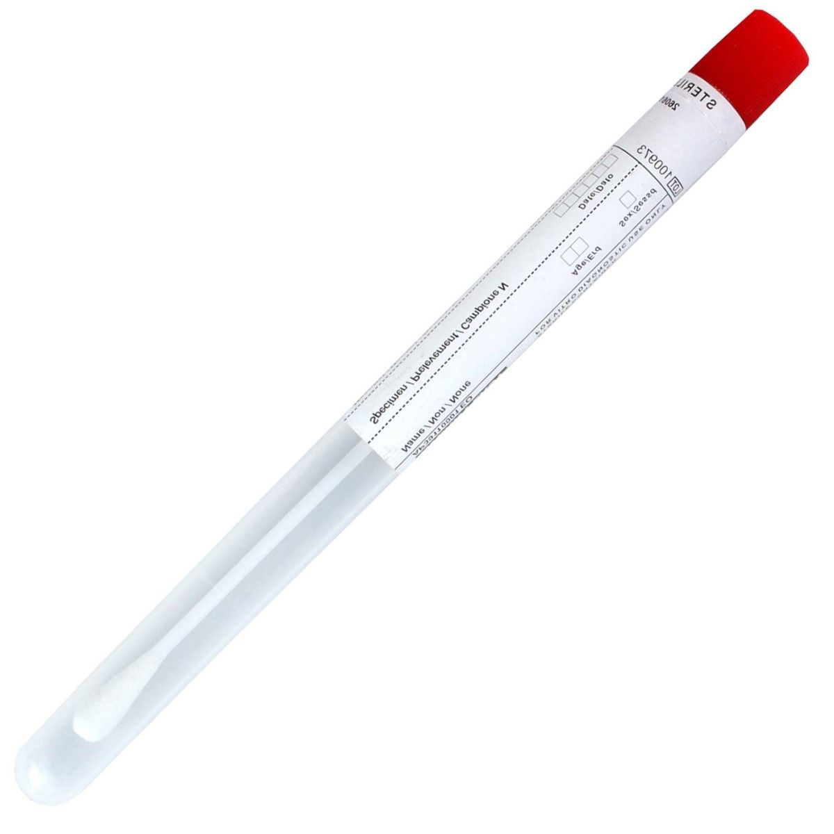 Exsudat faringian in tub, steril, aplicator din plastic cu varf din bumbac, PRIMA, 100 bucati