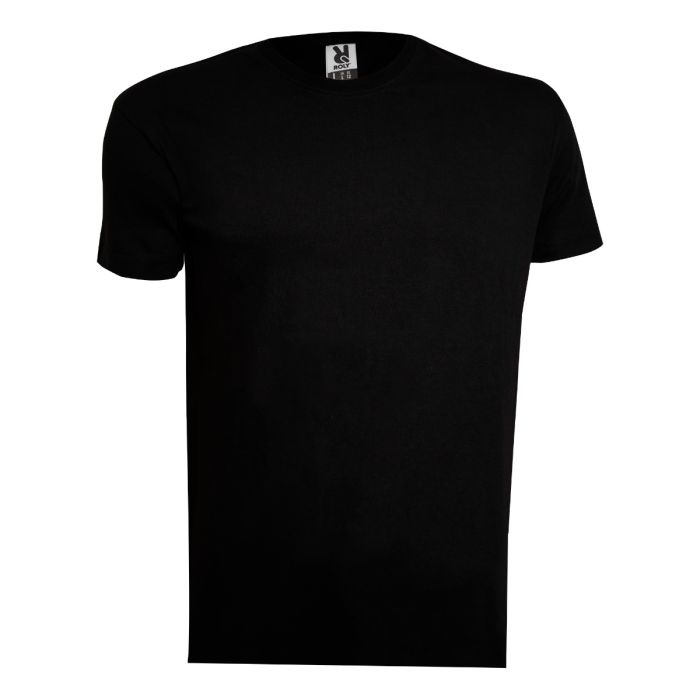 Tricou unisex 100% bumbac negru cu guler rotund clasic