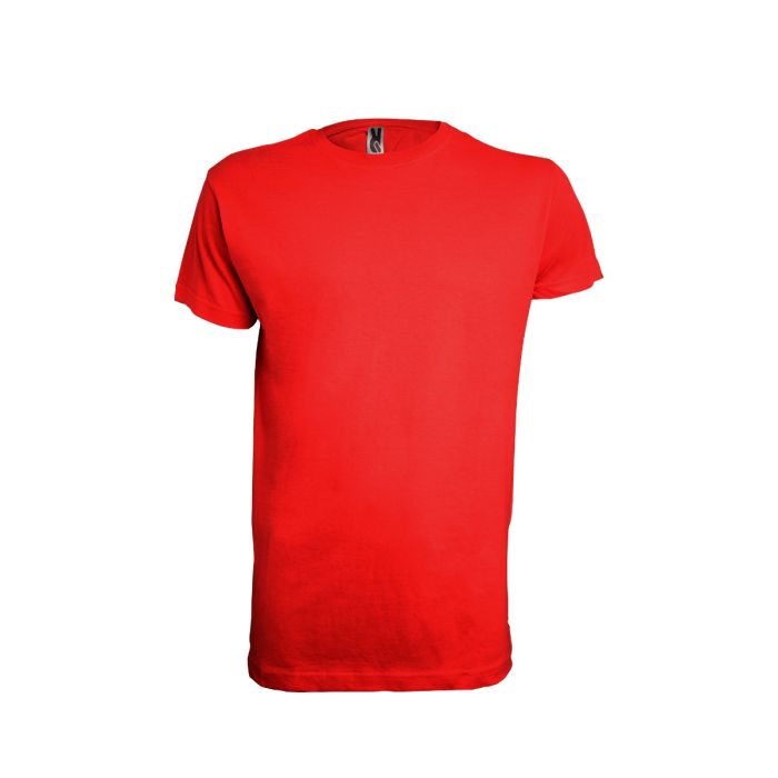 Tricou unisex 100% bumbac rosu cu guler rotund clasic