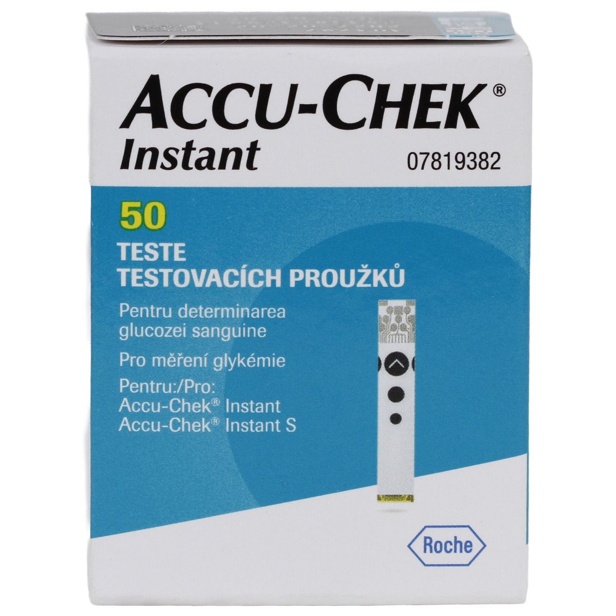 Teste glicemie Accu-Chek Instant, 50 buc, rezultate precise in 4 secunde