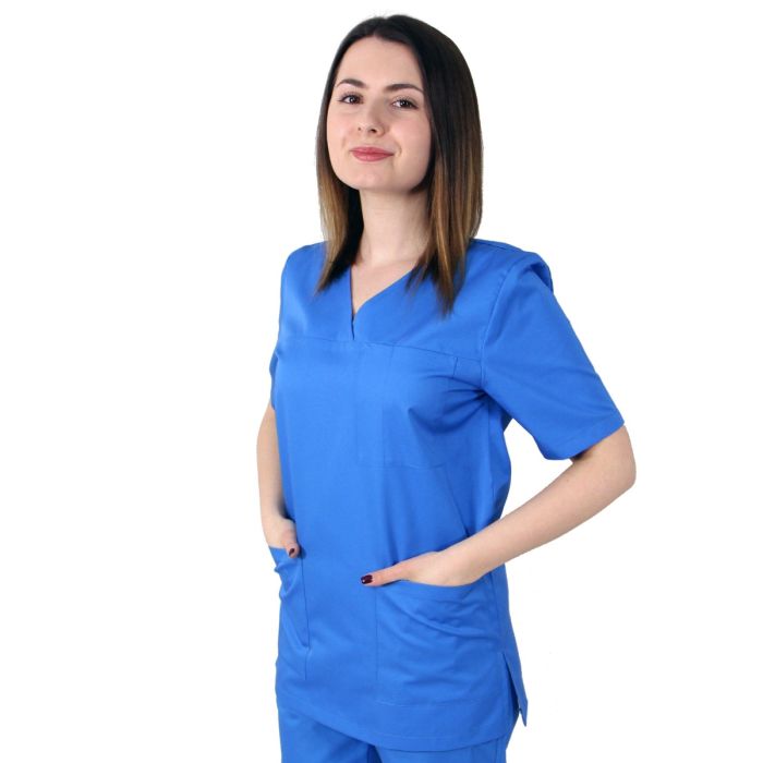 Bluza unisex VED Clasic albastra - Uniforma Medicala