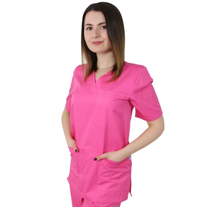 Bluza unisex VED Clasic roz inchis - Uniforma Medicala