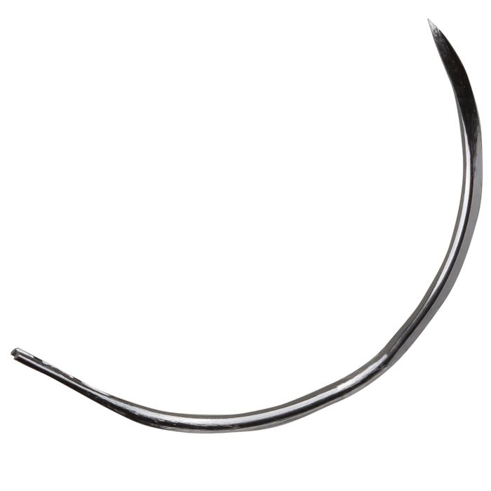 Ace chirurgicale veterinare tip GF, cu varf triunghiular (reverse cutting), 1/2 Cerc, 2 ochiuri, diverse lungimi, nesterile, din inox, 12 bucati