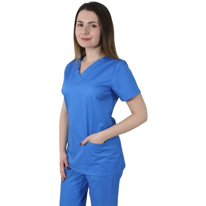 Bluza dama CLARA Premium albastra - Uniforma Medicala