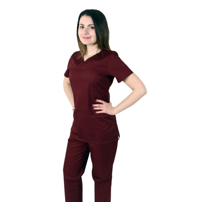Bluza dama TINA Clasic grena - Uniforma Medicala