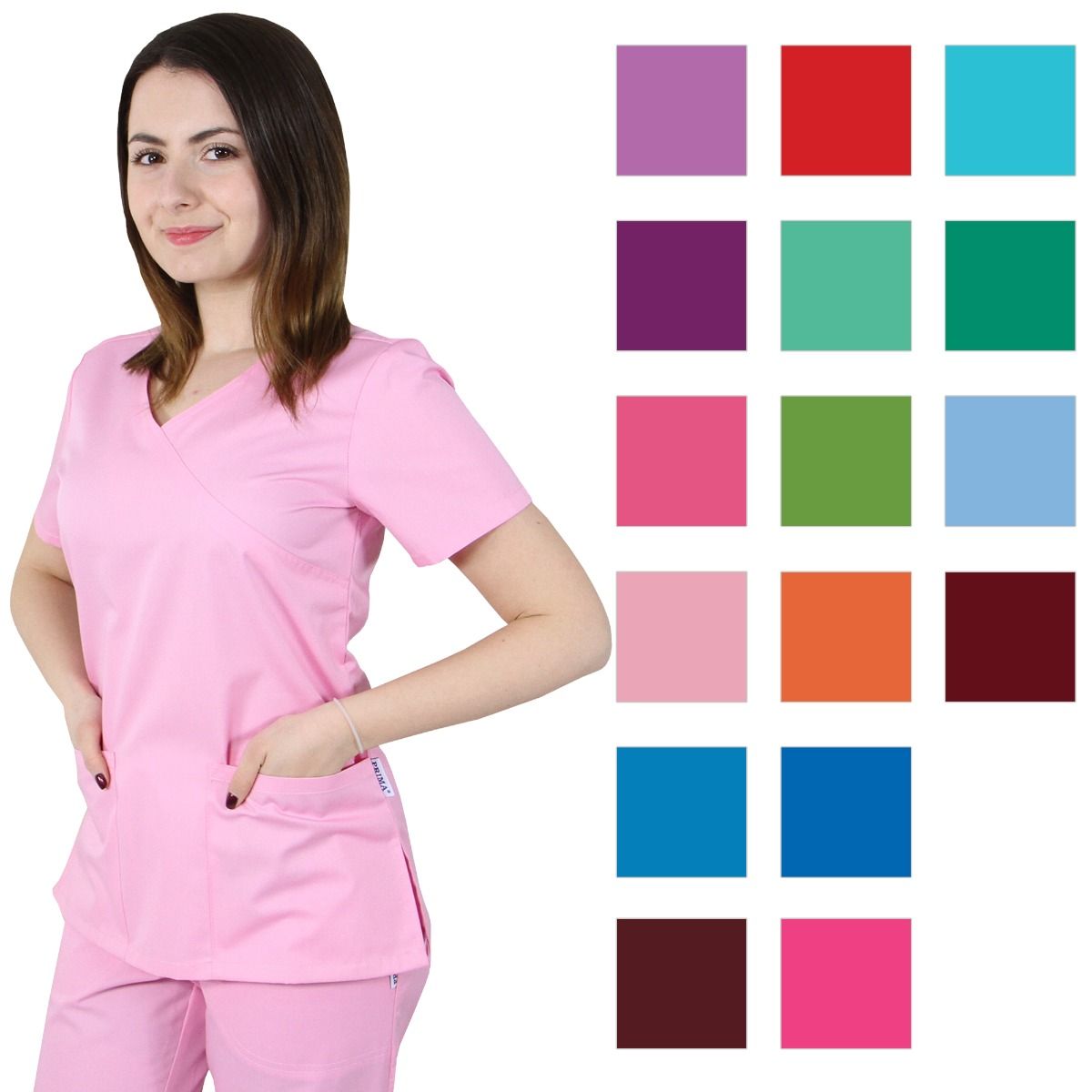 Bluza dama MIRA Premium roz deschis - Uniforma Medicala