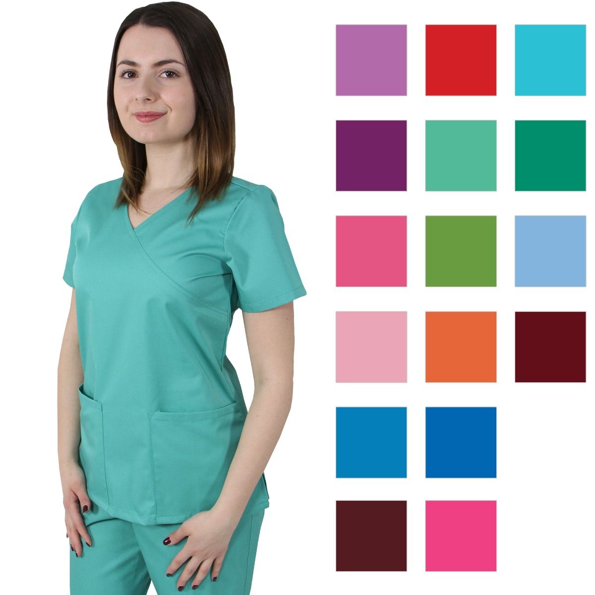 Bluza dama MIRA Premium verde deschis - Uniforma Medicala