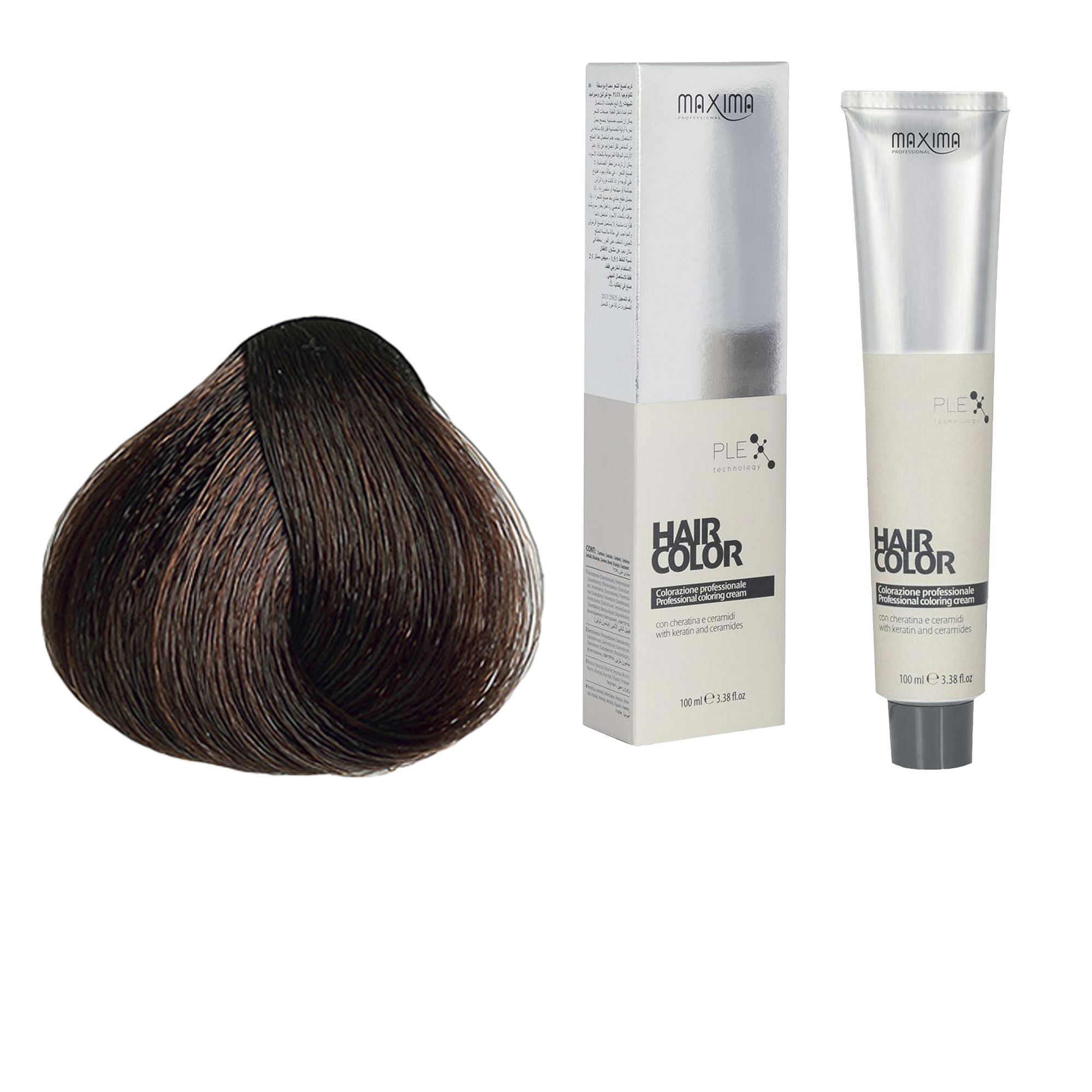 Vopsea profesionala de par Maxima, 4.4 Saten cupru, 100 ml