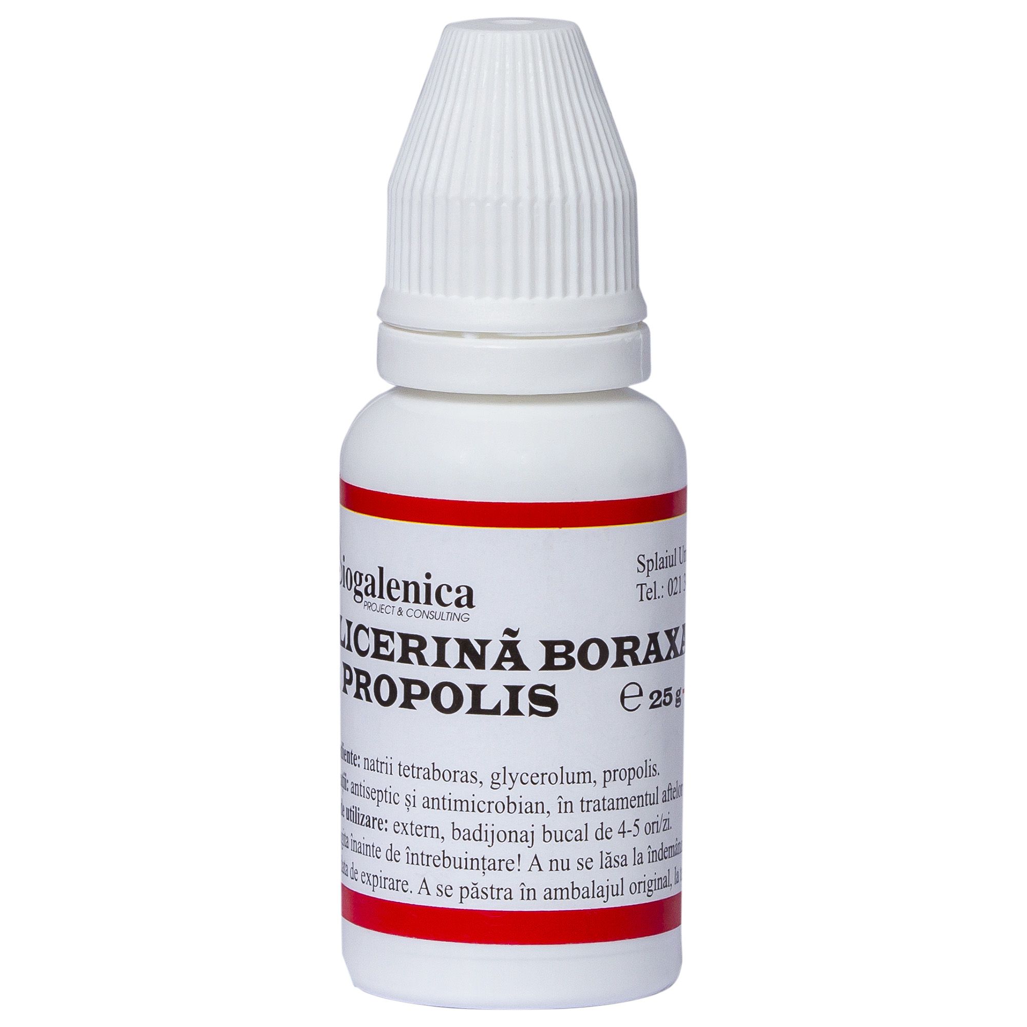 Glicerina boraxata cu propolis 10%, 20 g, badijon bucal, antiseptic pentru cavitatea bucala