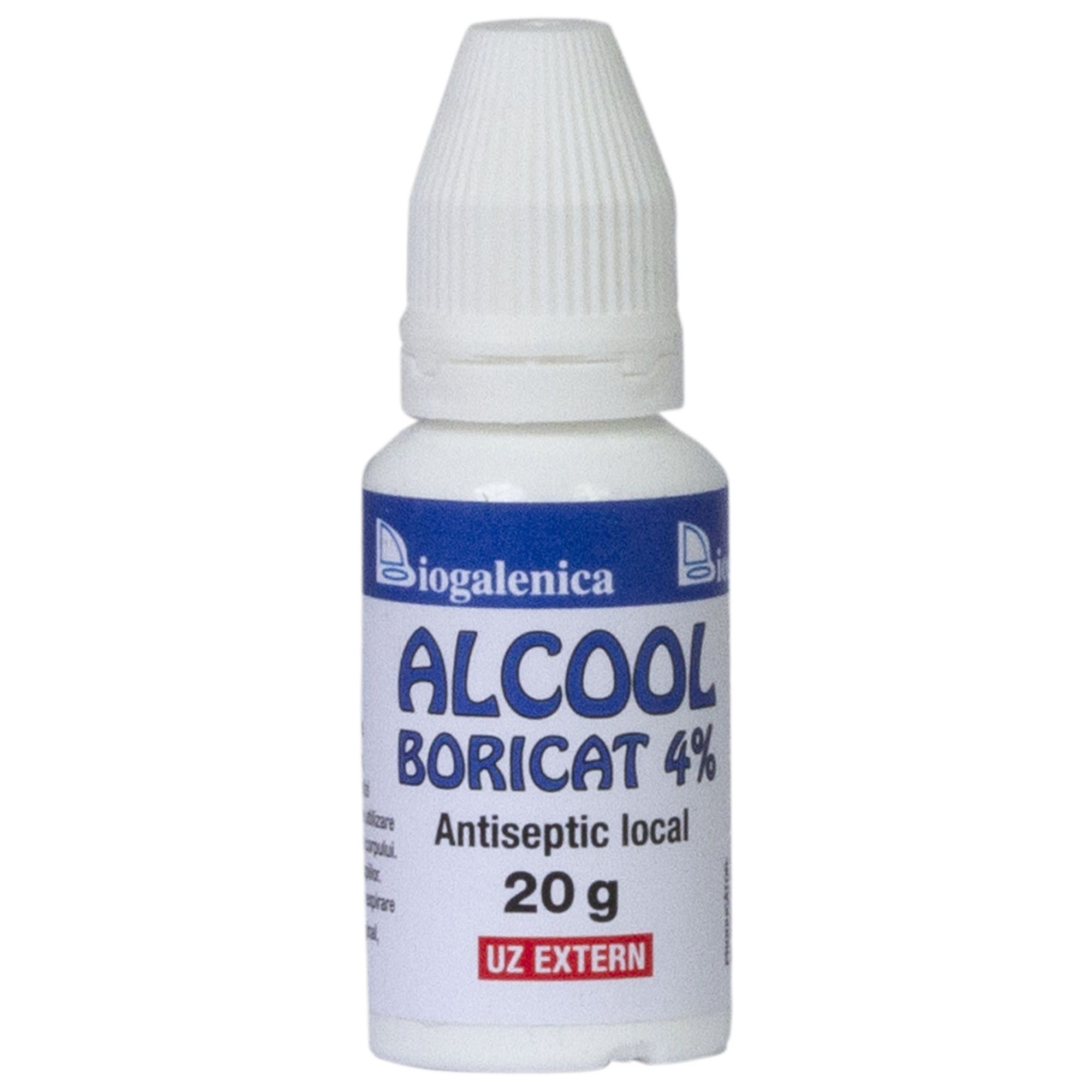 Alcool boricat 4%, 20 g, uz extern, antiseptic local pentru spalarea plagilor infectate