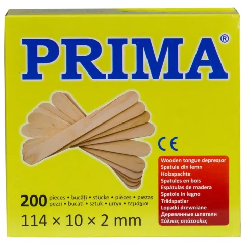 PRIMA Spatule Lemn Mica Neambalata (Abeslang) 114 x 10 x 2 mm 200buc