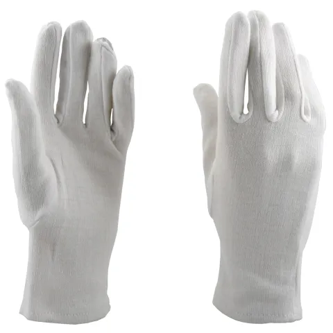Manusi tricotate Interlock din bumbac, PRIMA. albe, marimi M/L
