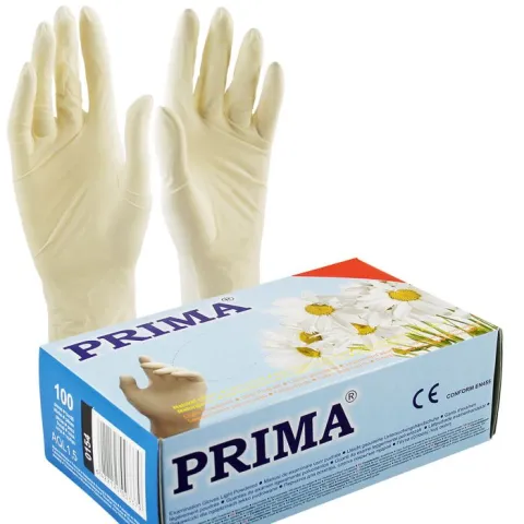 Manusi examinare latex albe usor pudrate  - 100 bucati