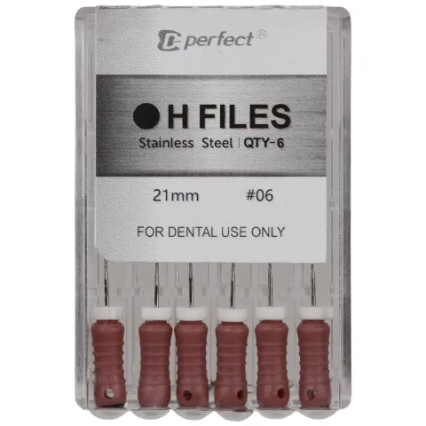 Ace HEDSTROM H-FILES, roz, marimea #6, lungime 21 mm, din inox, 6 bucati