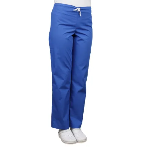 Pantalon medical unisex VIVI Premium, elastic si cordon in talie, fara buzunare, albastru, XS