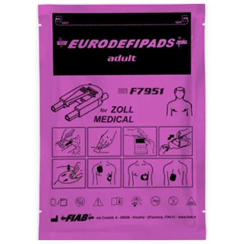 Electrozi defibrilator adulti de unica folosinta, cablu 120 cm, compatibili Zoll Medical si M&B, set 2 bucati