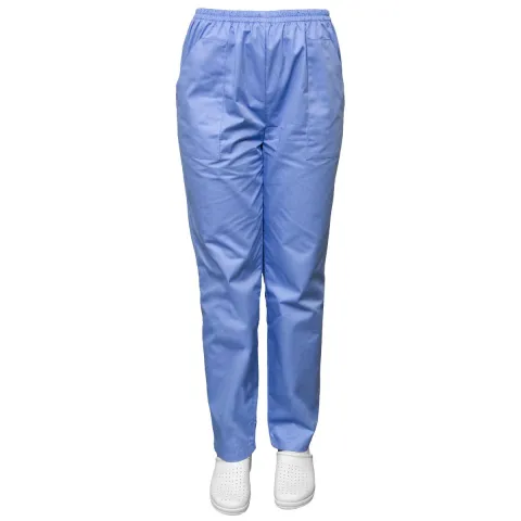 Pantaloni medicali unisex SAVA Clasic, elastic in talie, 2 buzunare, Bleu, S