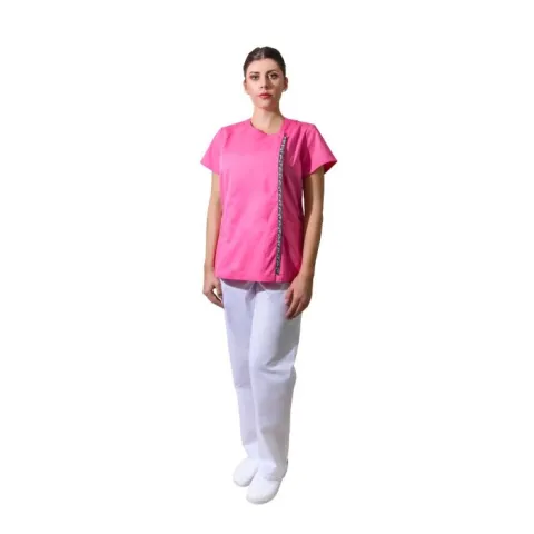 Halat scurt dama INA Clasic roz inchis - Uniforma Medicala