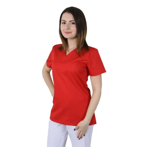 Bluza dama CLARA Clasic rosie - Uniforma Medicala