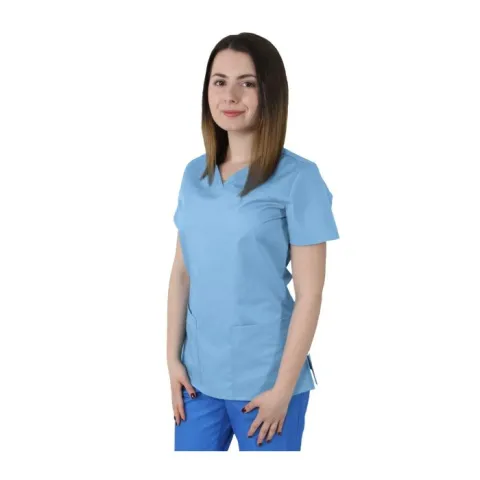 Bluza dama TINA Clasic bleu - Uniforma Medicala
