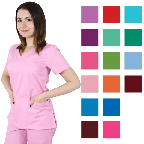 Bluza dama MIRA Premium roz deschis - Uniforma Medicala