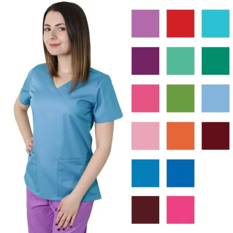 Bluza dama MIRA Clasic bleu - Uniforma Medicala