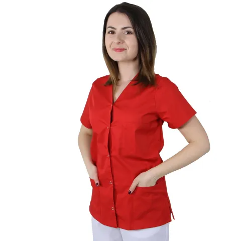 Halat dama VERA Premium, rosu, XS - Uniforma Medicala