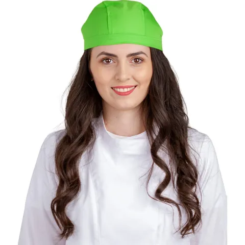 Bonetă medicală modernă, cu legături, tercot 170 g/m², verde absint