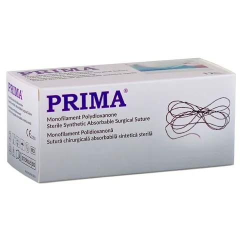 Sutura chirurgicala polidioxanona PRIMA 75cm ac varf triunghiular 1/2 36mm USP 0