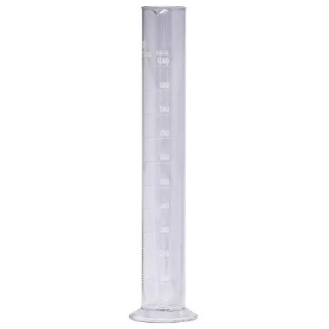 Cilindru gradat Clasa A, 1000 ml, din sticla borosilicata, cu cioc de turnare, transparent, pentru laborator