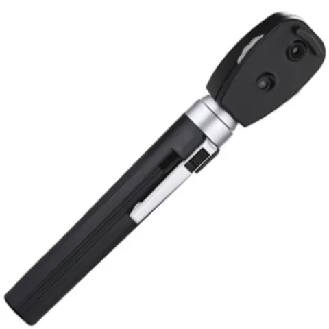 Oftalmoscop Xenon Halogen profesional, negru, corectie dioptrica -20/+20, 5 deschizaturi