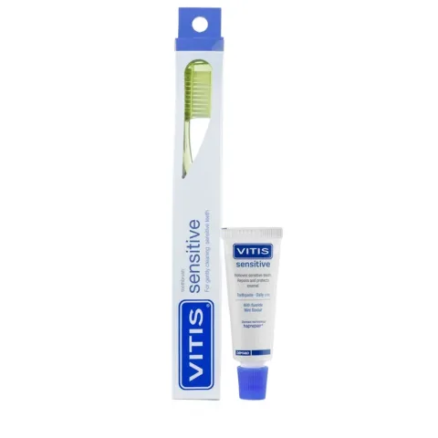 Periuta de dinti VITIS Sensitive + pasta de dinti VITIS Sensitive 15ml Dentaid