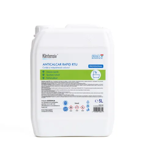 Klintensiv Anticalcar Rapid RTU – Detergent lichid cu efect anticalcar pentru grupuri sanitare